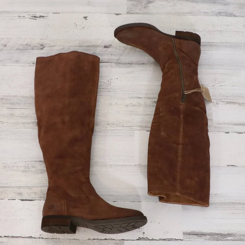 Tall Brown Leather Riding Boots - Women